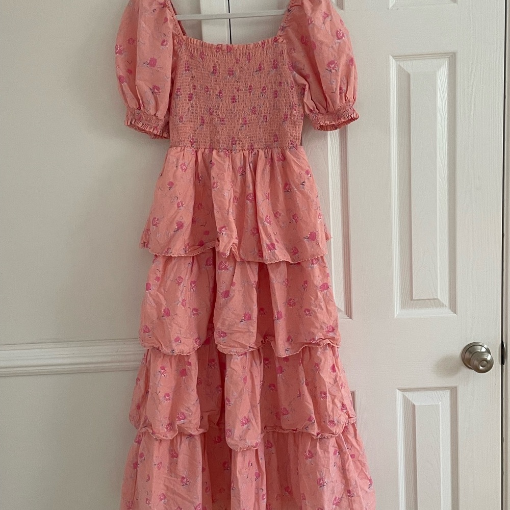 Love Shack Fancy x Target Simone Smocked Tiered Dress Cottage Prairie - Picture 3 of 7